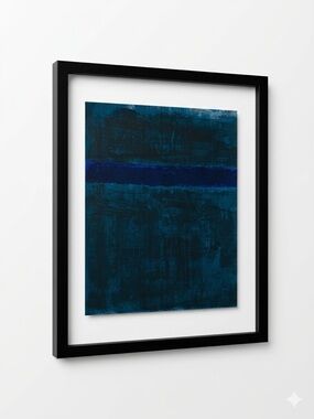 Project 62 Floating Frame + Moody Abstract Blue Giclée Art Print